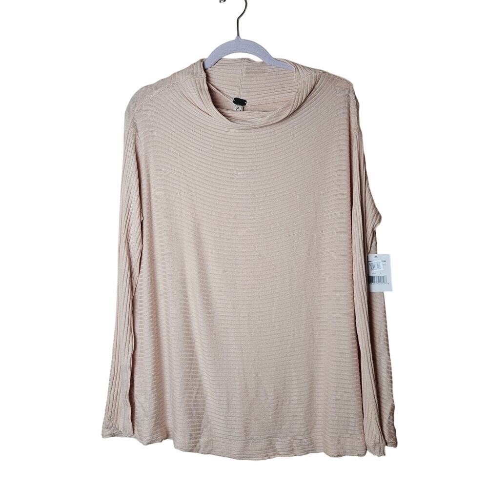 We The‎ Free Lover Rib Split Back Sweater Raw Hem Edge Ribbed Boho Size Small